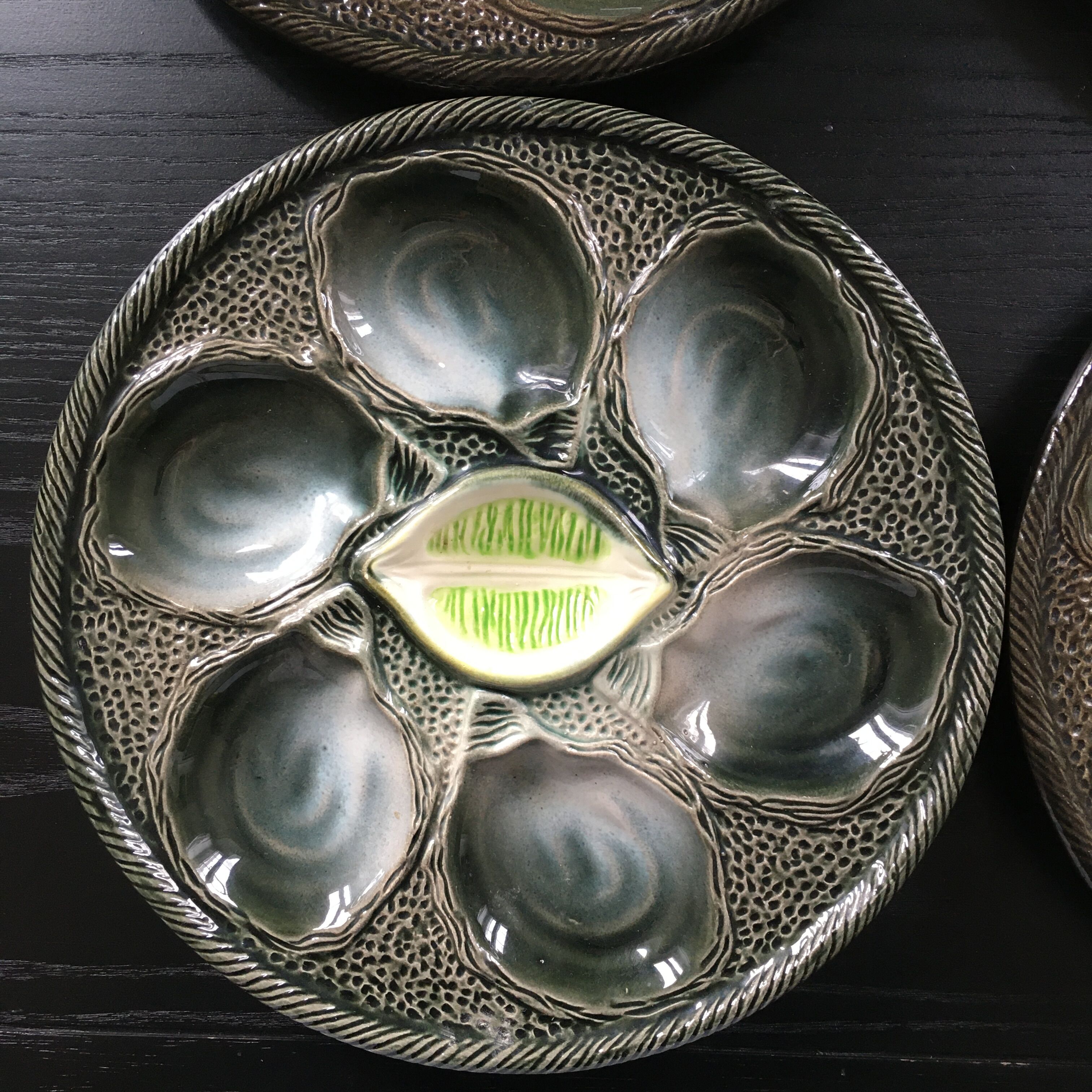 Lot de 6 assiettes à huîtres St Clément
