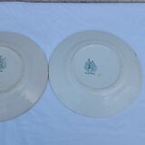 2 assiettes à dessert en faïence Moulin des loups modèle Aurora diam 19 cm