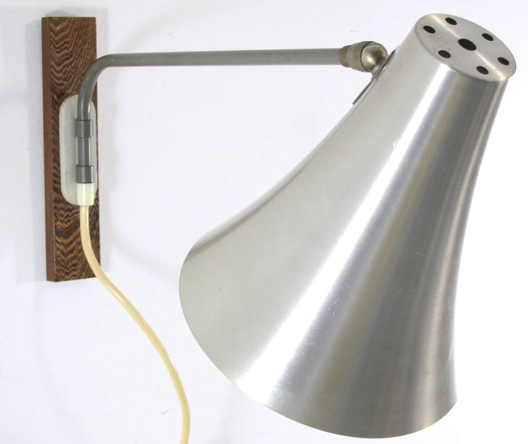 Lampe murale vintage Philips en aluminium des années cinquante
