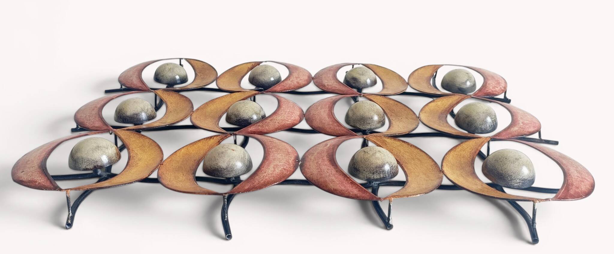 Spanish Brutalist Wall Sculptures in Painted Iron, circa 1970