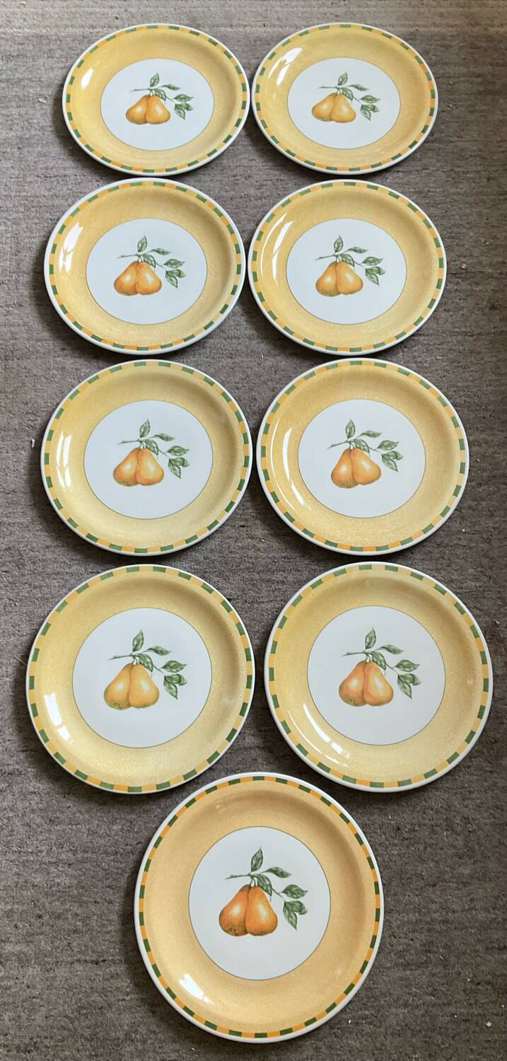 Set of 9 large Churchill-Staffordshire porcelain plates