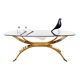 Italian coffee table in smoked glass and brass