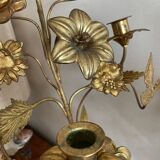 Brass church candelabra with fleur-de-lys