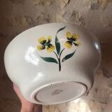 Salins France salad bowl with yellow flower decoration