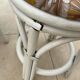 Vintage White Rattan/Bamboo Garden Furniture Set with 2 Chairs and a Stool