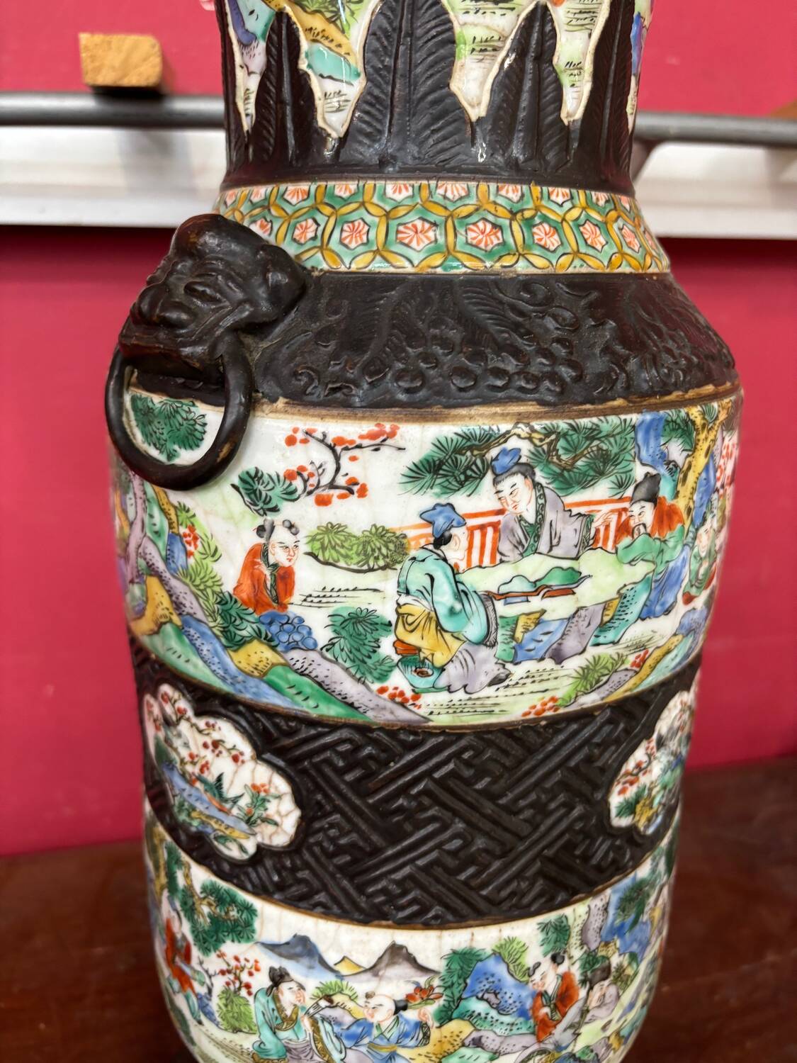 A Chinese famille rose porcelain vase called 'from Nanking' 19th century 55cm