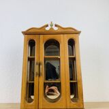 Miniature wooden and glass display shelf, vintage