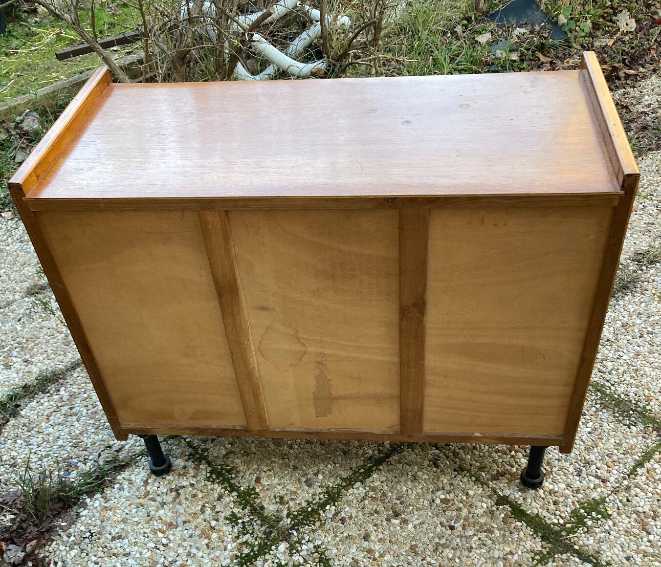 Rattan chest of drawers and vintage wood