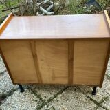 Rattan chest of drawers and vintage wood