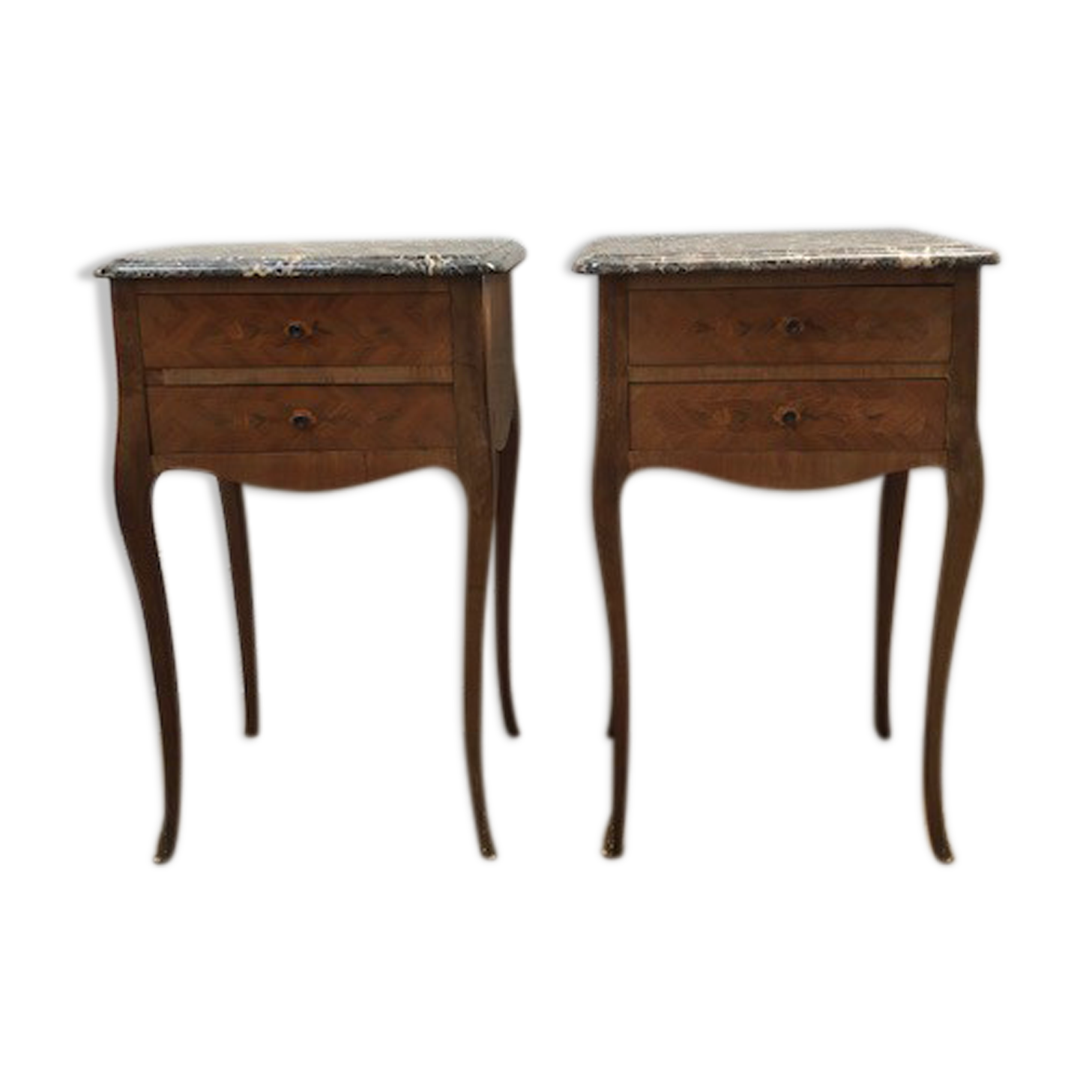 Louis XV-style bedside pair