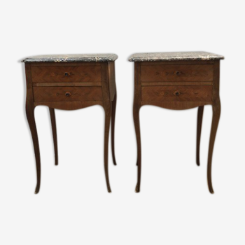 Louis XV-style bedside pair