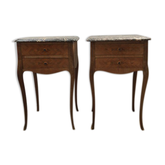 Louis XV-style bedside pair