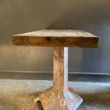 Industrial console cast iron and oak tray