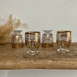 6 verres à liqueur dorés