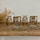 6 verres à liqueur dorés