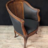 Louis XV office chair with canework