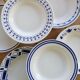 6 mismatched vintage deep plates blue and white porcelain - Lot Sai