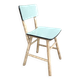 Set of 2 wooden and water green Formica chairs