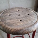 Tabouret haut métal teck java