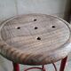 High Metal Stool/Java Teak