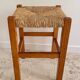 Paire de tabourets bois et paille vintage