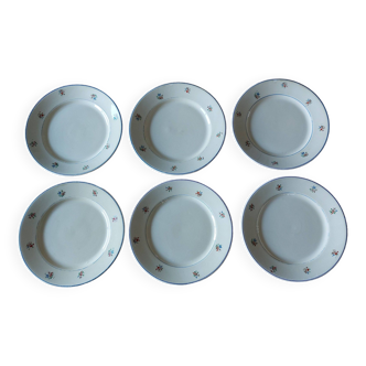 Set of 6 creamy beige floral dessert plates