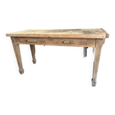 Farmhouse table with drawers in raw wood