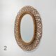 Wall mirror with rattan frame, 1950s