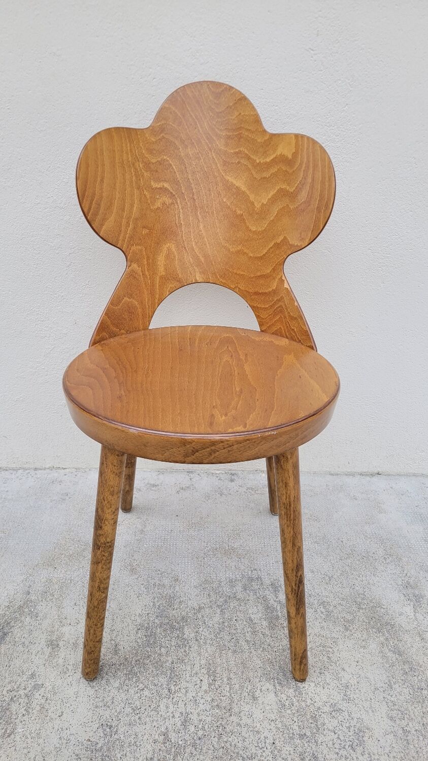 Chaise de bistrot baumann modèle Trèfle 1950