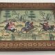 Ancient Indo-Persian painting with wooden mosaic frame