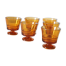 Set de 6 coquetiers verres à liqueur  bougeoirs vases Duralex en verre ambré, vintage