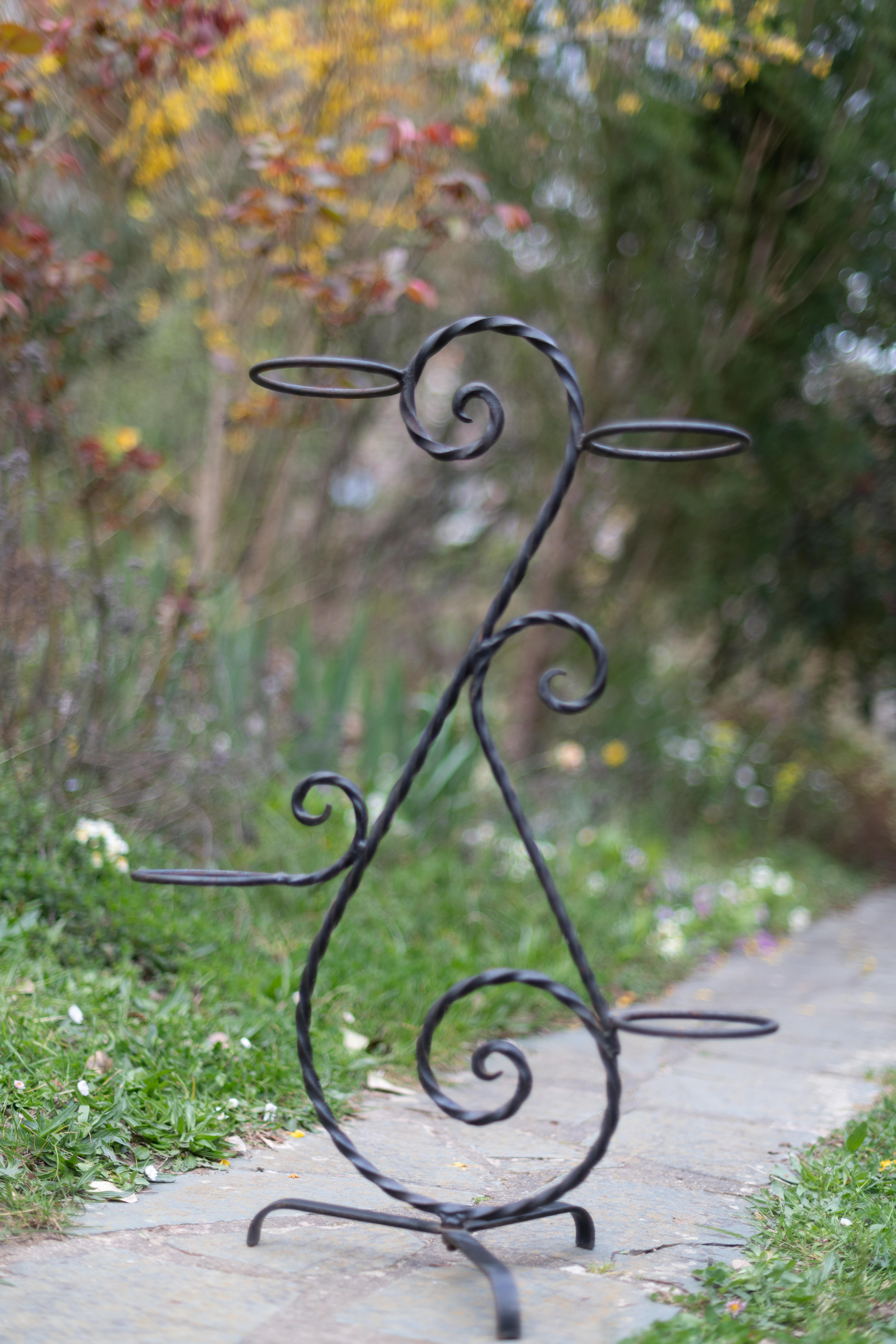 Wrought iron plant holder