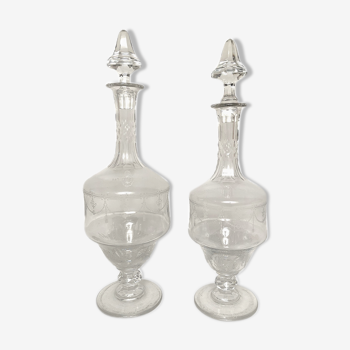 Lot of two cut glass carafes