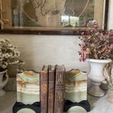 Art Deco onyx and marble bookends