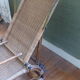 Chaise longue debut xx° en rotin, osier et bois