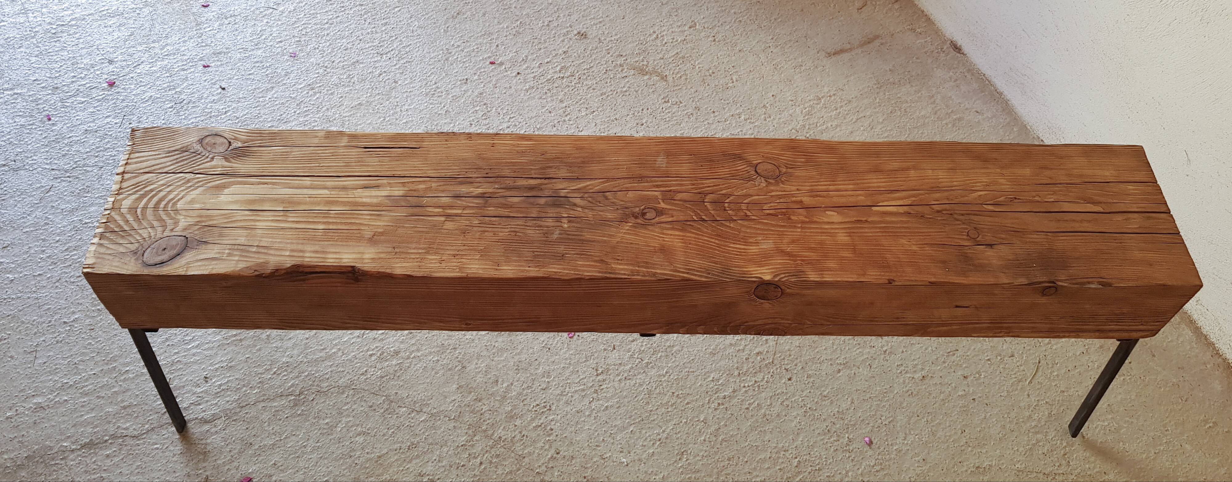 Console iron and solid wood