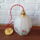 Vintage glass pendant light, floral motifs 1960s, Daisy pendant light