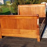 19th century walnut roller boat bed