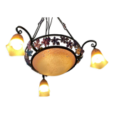 Art Deco glass paste chandelier