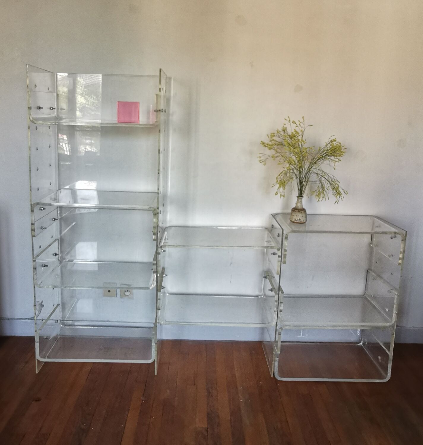 Plexiglas bookcase / storage 1970