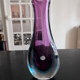 Sommerso vase in Murano glass