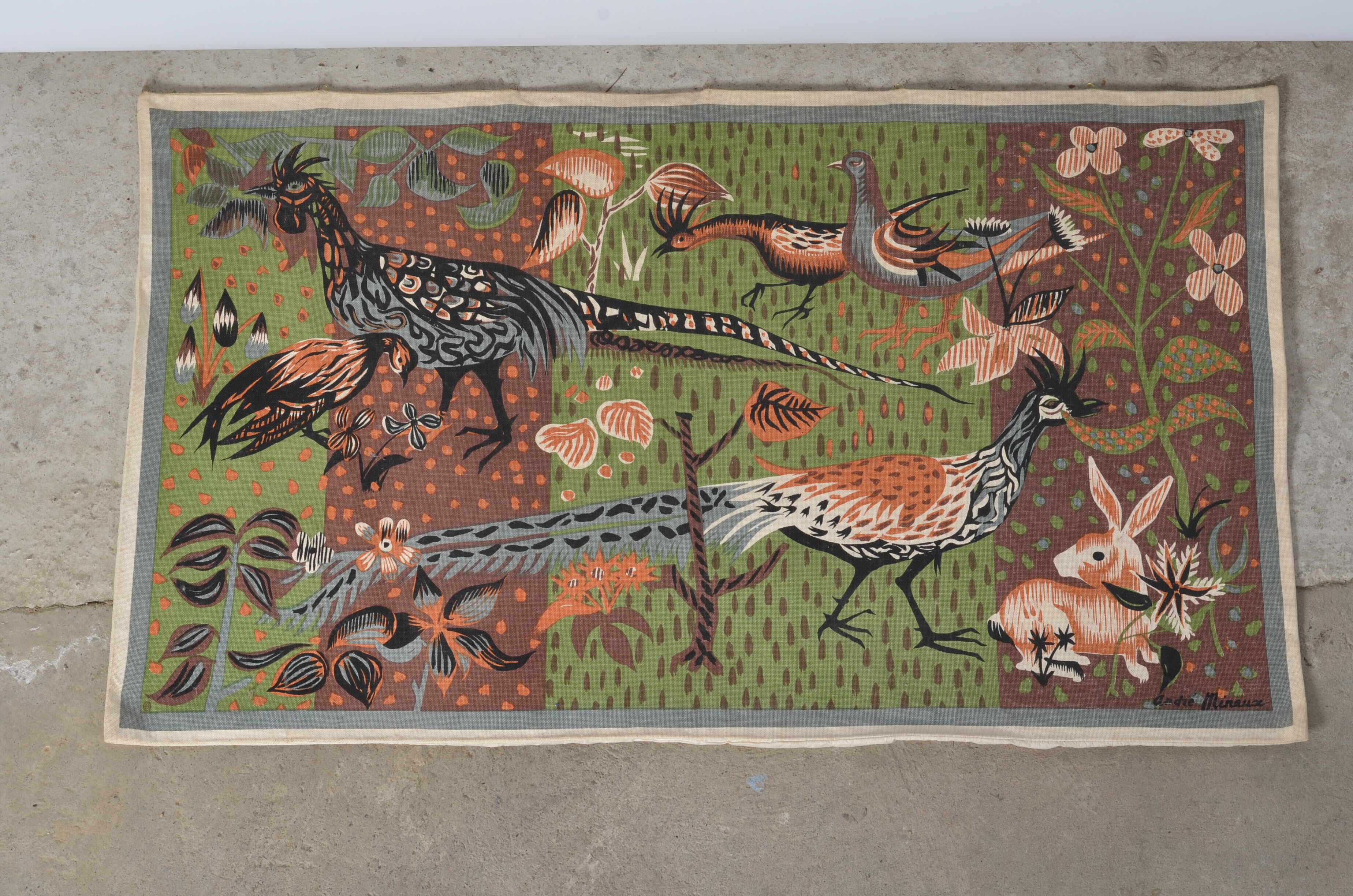 Tapestry andré Minaux "pheasants"