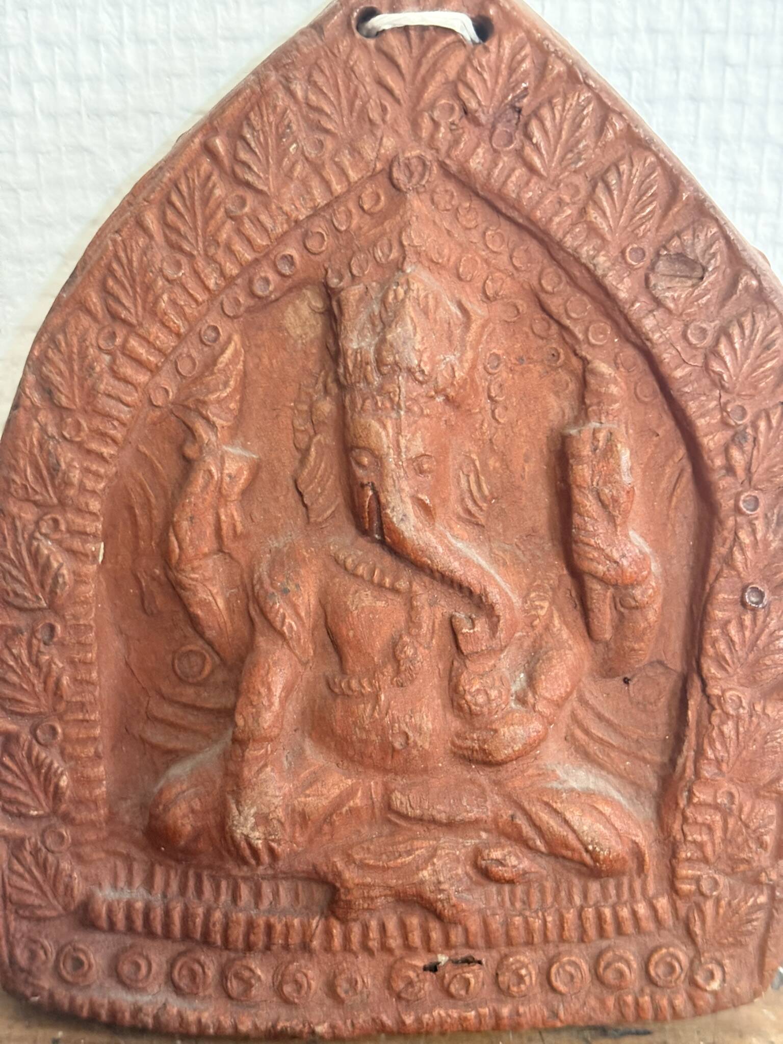 Plaque Votive Terre Cuite Ganesh Amulette Tsa Tsa Inde Nepal Asie Deco⁠