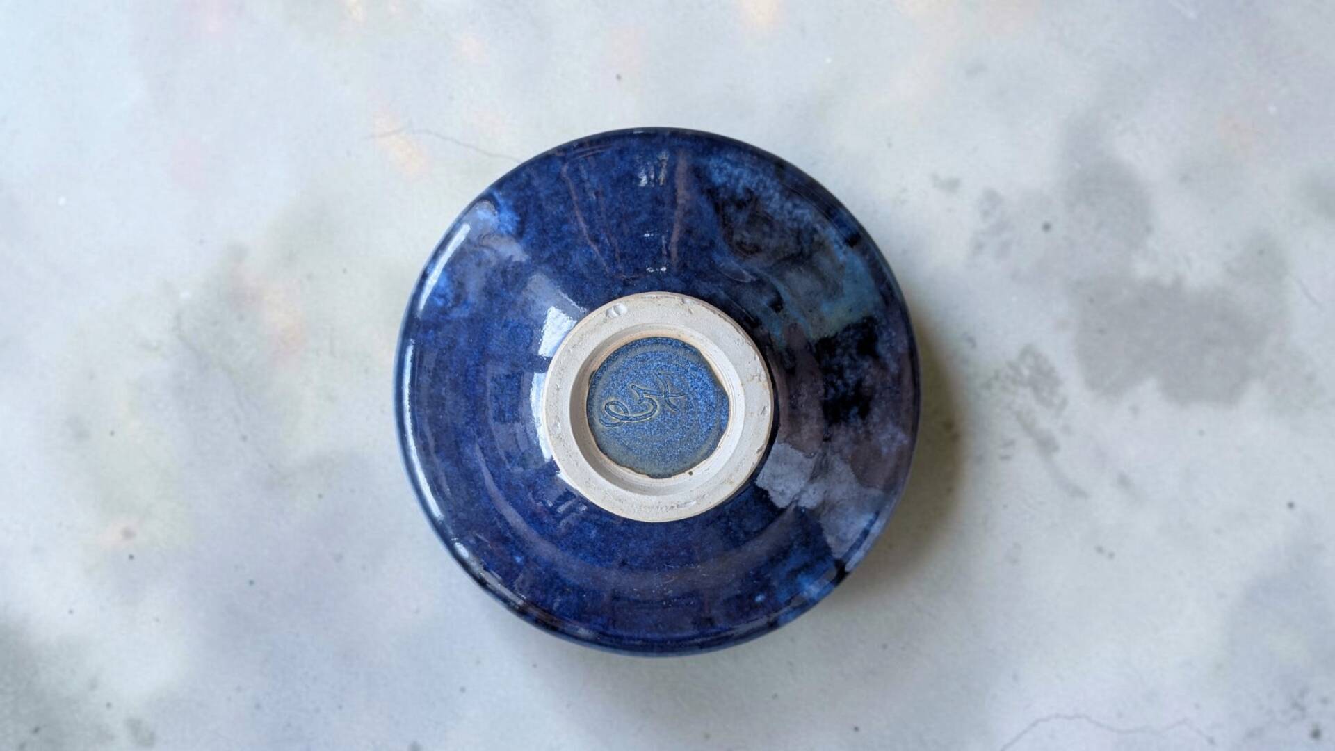 Signed glazed ceramic cup – vintage