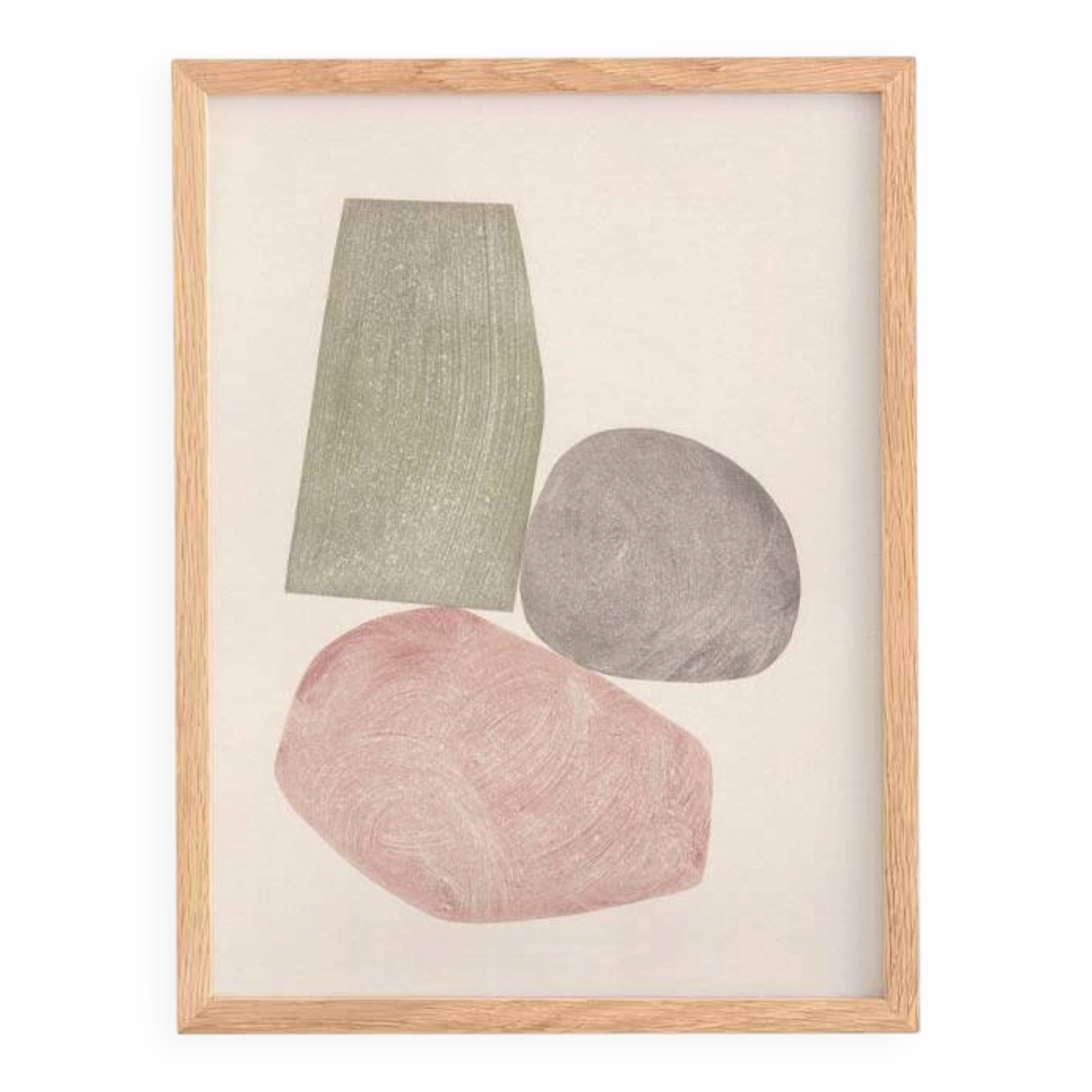 Painting on paper - abstract illustration "pebbles" signed eawy