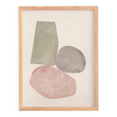 Painting on paper - abstract illustration "pebbles" signed eawy