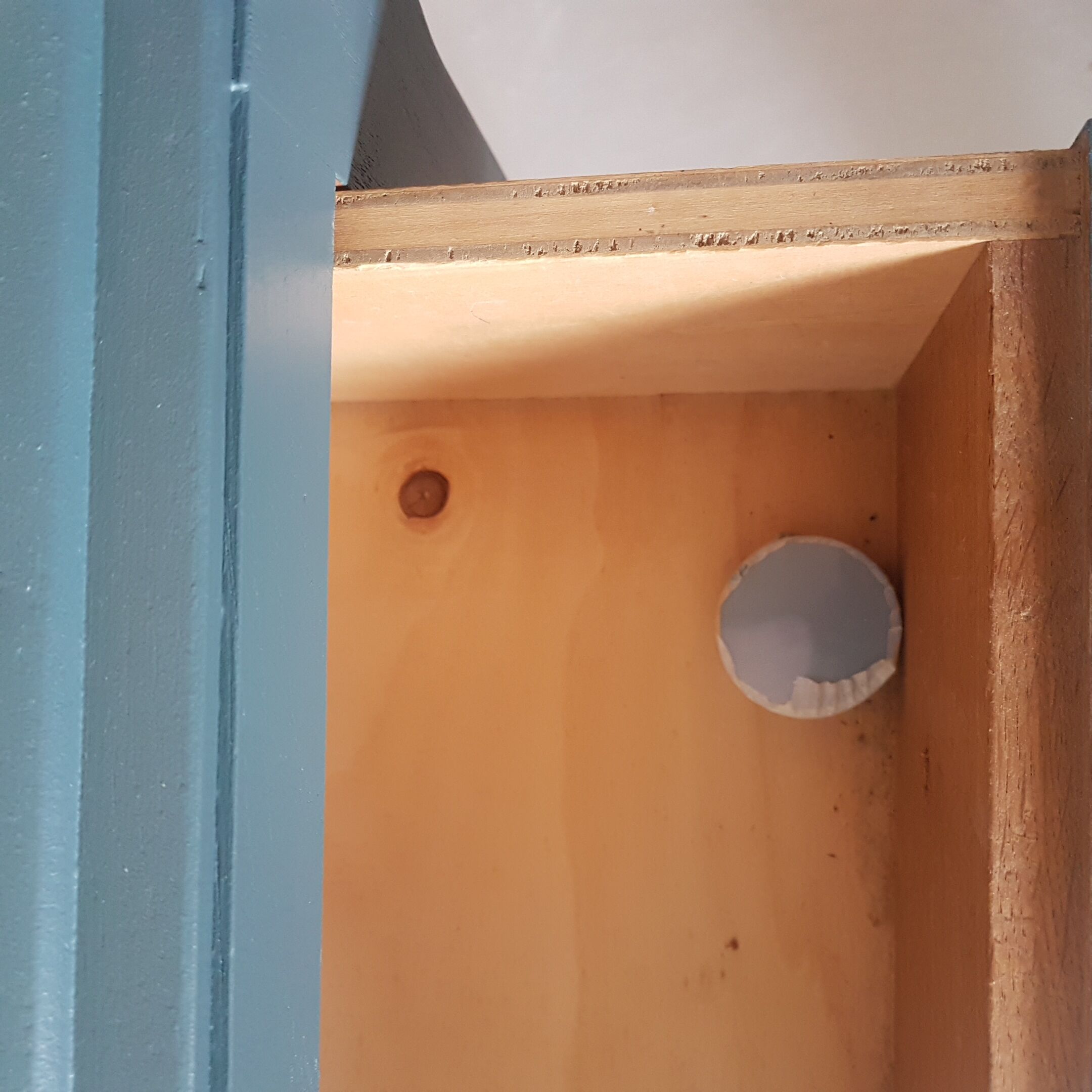 Vintage blue wood chest of drawers