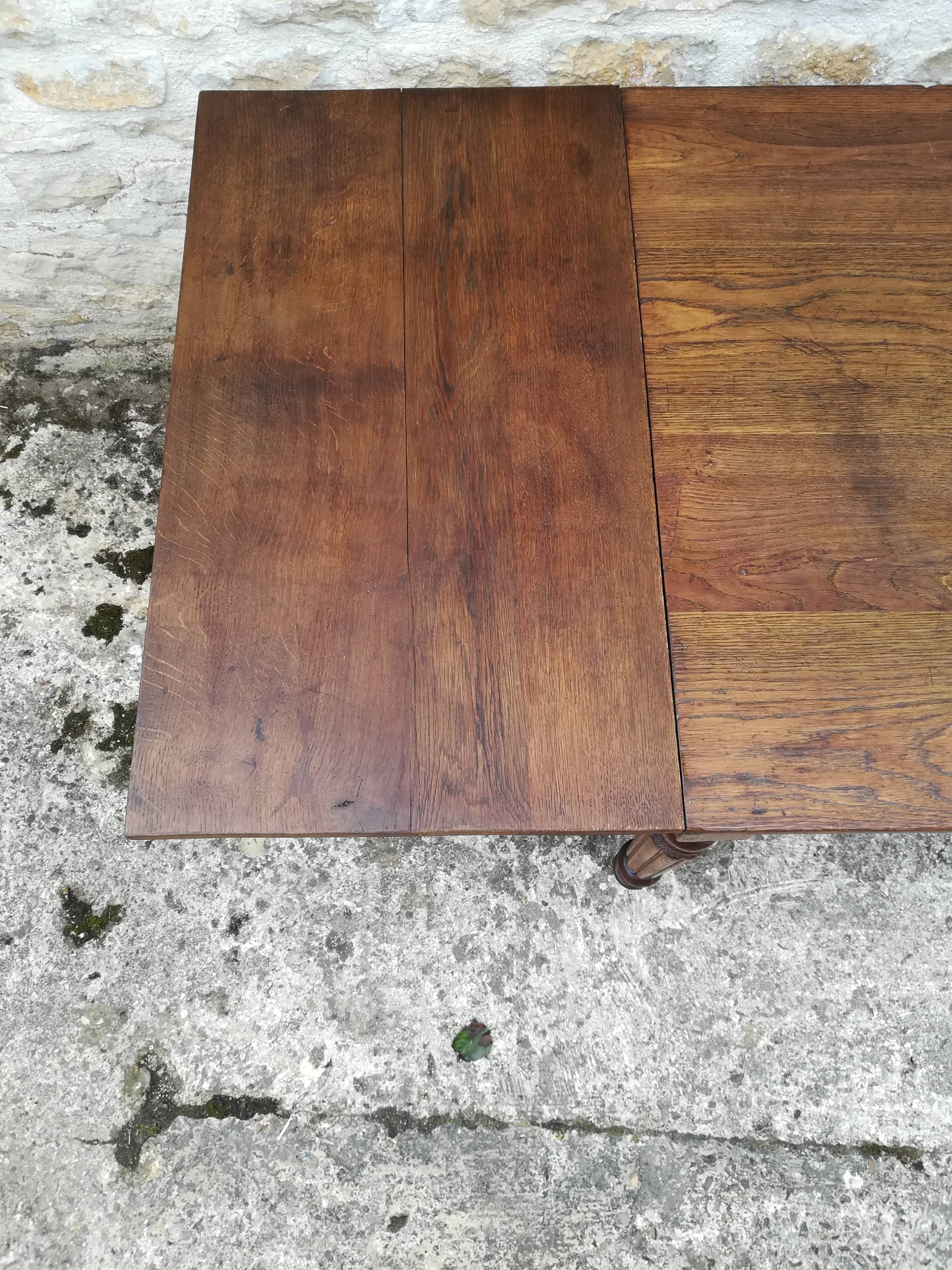 Oak farm table with two extensions