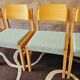 Set de 4 chaises en bois et tissu, années 70