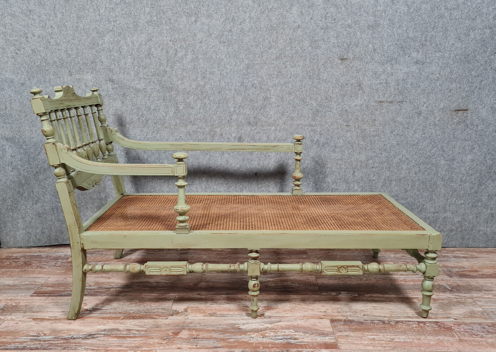Recamier or provençal rest bench Napoleon III era in lacquered wood